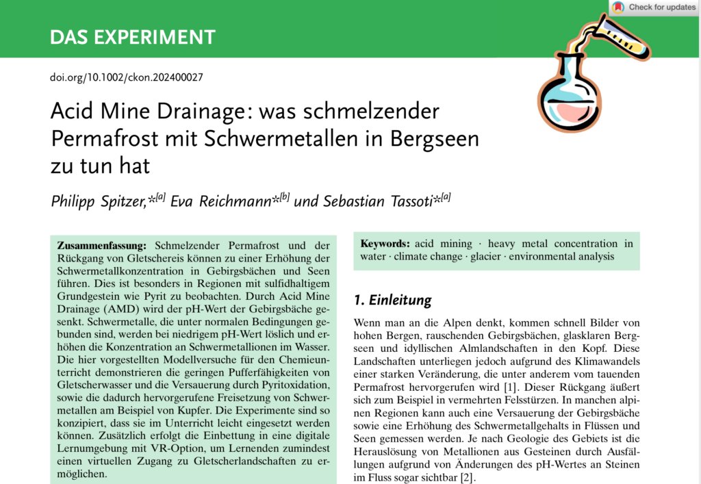 New Paper on Acid Mine Drainage Published in CHEMKON