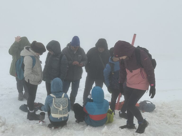 MS Strallegg on a cold and cloudy visit in the GlacierLab