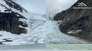 Glaciers at the beginning and end of summer